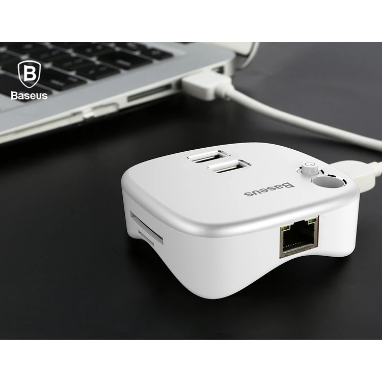 Baseus Çok Fonsiyonlu Notebook Adaptörü Hub Dual USB 3.0 RJ45 TF/SD-(5775)