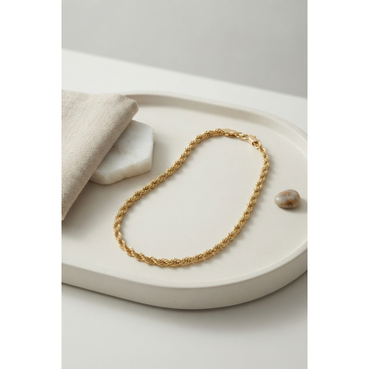CM Burgu Model Gold Renk 10 mm Kalınlık 50 cm Kadın Kolye 5886