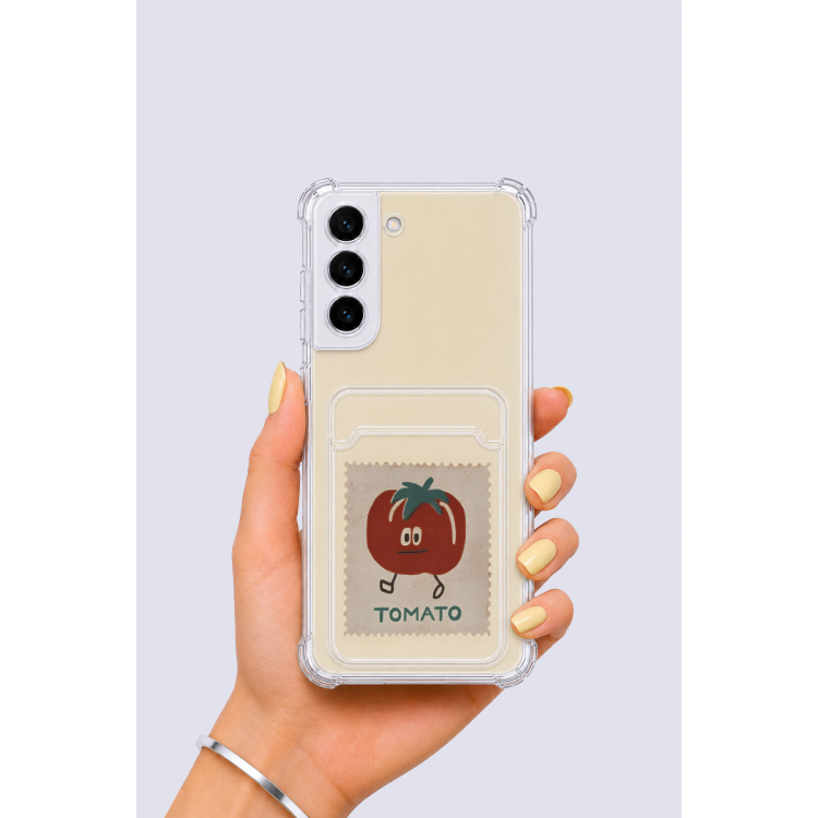 Samsung Galaxy S22 Kartlıklı Tomato Desenli Kılıf