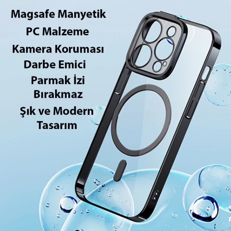 Baseus Glitter iPhone 14 Pro Max 6.7 Magsafe Silikon Kılıf + Tempered Ekran Koruyucu Set-(5775)