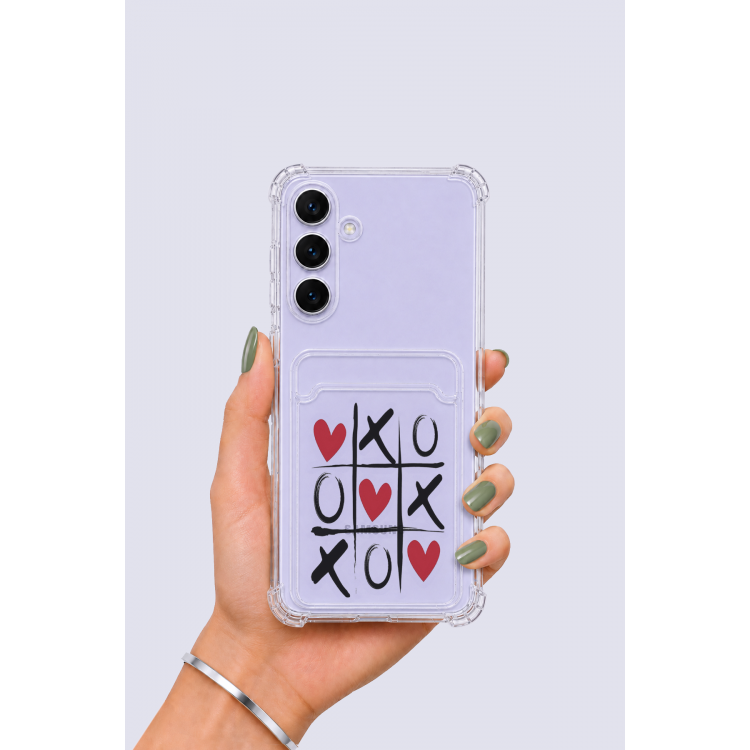 Samsung Galaxy S25 FE Kartlıklı XoXO Desenli Kılıf