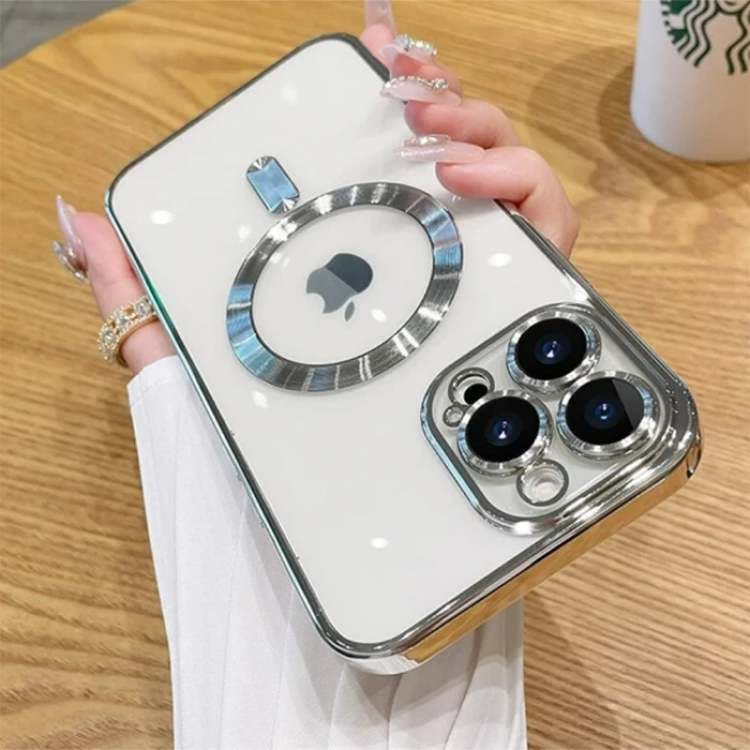 ALLY iPhone 14 Pro Max 6.7inç Renkli Kenar Lazer Çerçeveli Magsafe Uyumlu Silikon Kılıf-(5775)
