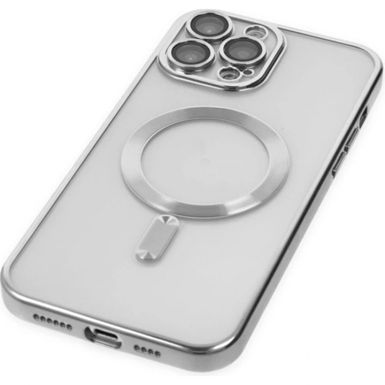 ALLY iPhone 14 Pro Max 6.7inç Renkli Kenar Lazer Çerçeveli Magsafe Uyumlu Silikon Kılıf-(5775)