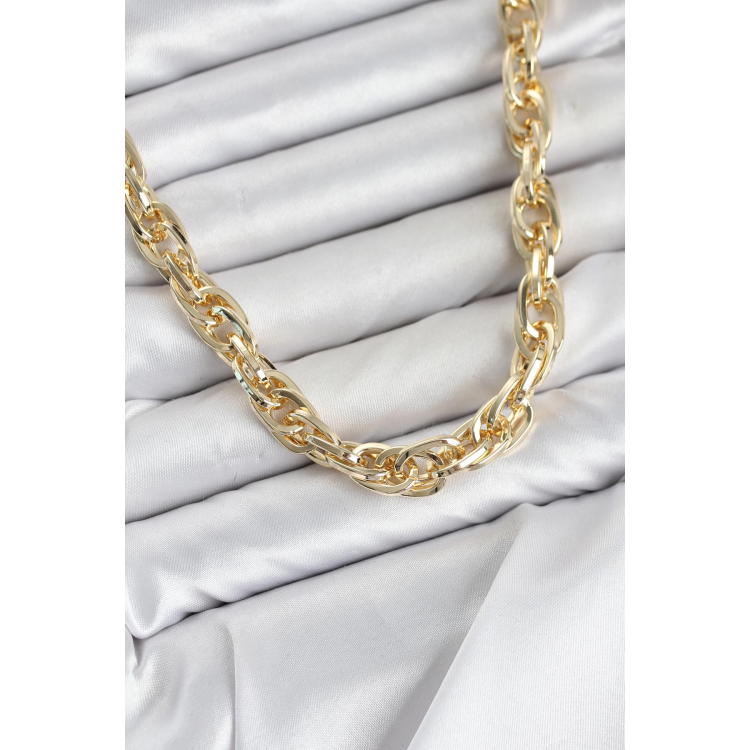 CM Kalın Burgu Model Gold Renk 60 cm Kadın Kolye 5886