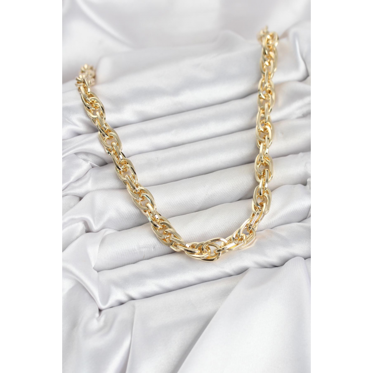 CM Kalın Burgu Model Gold Renk 60 cm Kadın Kolye 5886