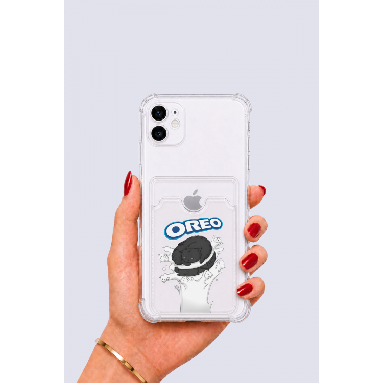 iPhone 11 Kartlıklı OREO Desenli Kılıf