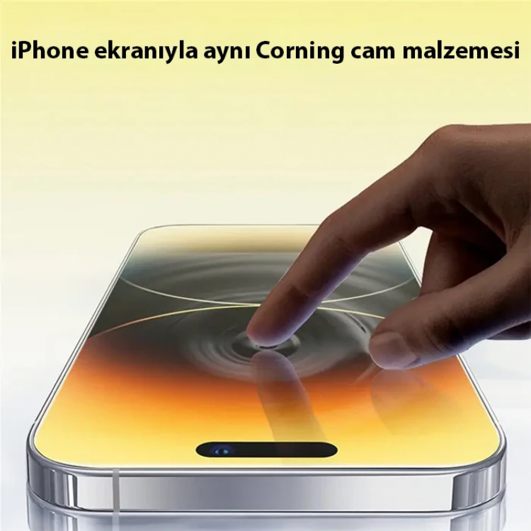 Baseus Corning iPhone 15 Full Koruma Eye-Protection Tempered Cam Ekran Koruyucu-(5775)