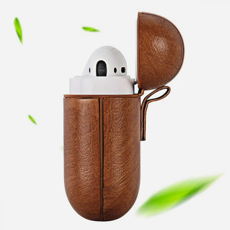 Ally Leather Case Apple Airpods 1-2 PU Deri Koruma Kılıfı-(5775)