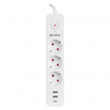 S-LINK SPG03TC 3 Soket Akım Korumalı Priz 1x Type-C 2xUSB 5V 4A 1.5Mt %100 Bakır 1mm Kablo 750 Joule (Beyaz)(1923)
