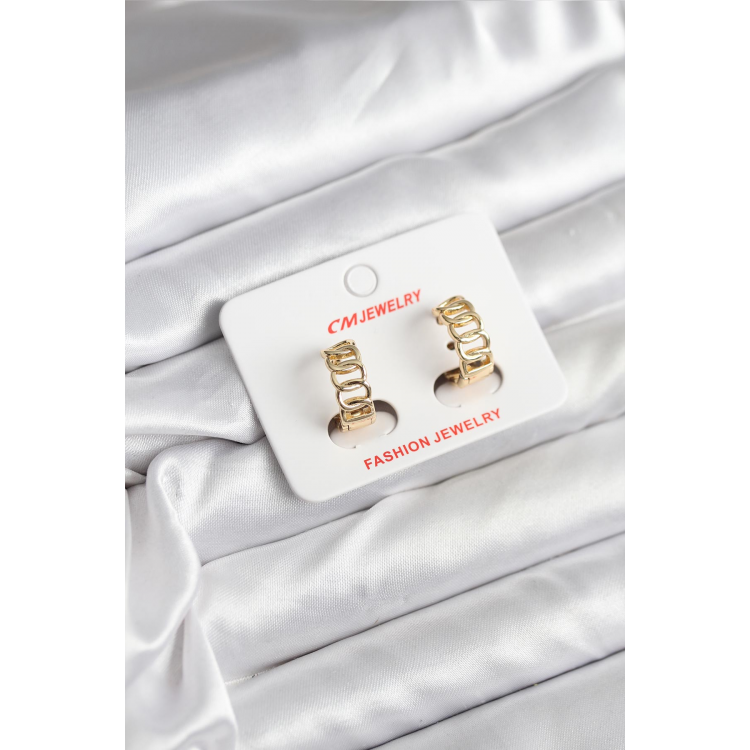 14K Gold Renk Kaplama Samanyolu Model CM Kadın Küpe 5886