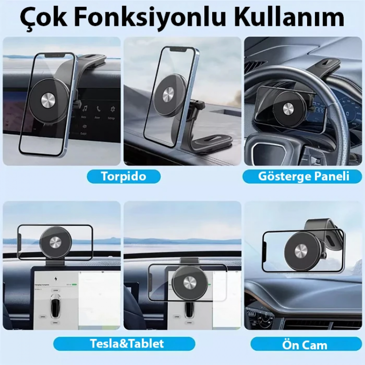 ALLY Ayarlanabilir Araç İçi Torpido Üstü Manyetik Telefon Tutucu-(5775)