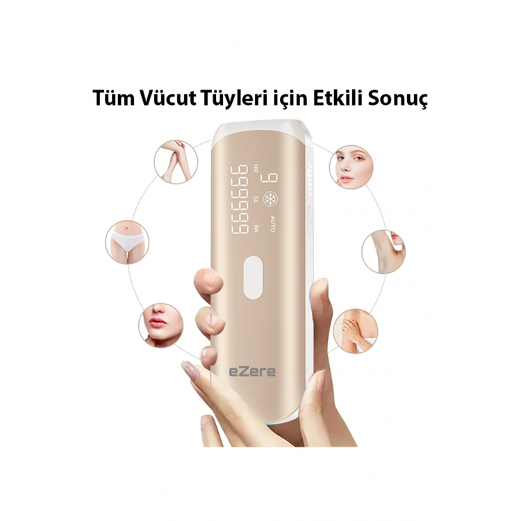 EZERE IPL Buz Lazer Epilasyon 999.999 Atim Otomatik/manuel Dokunmatik Ekran Agrisiz Vücut Yüz Cihazi-(5775)