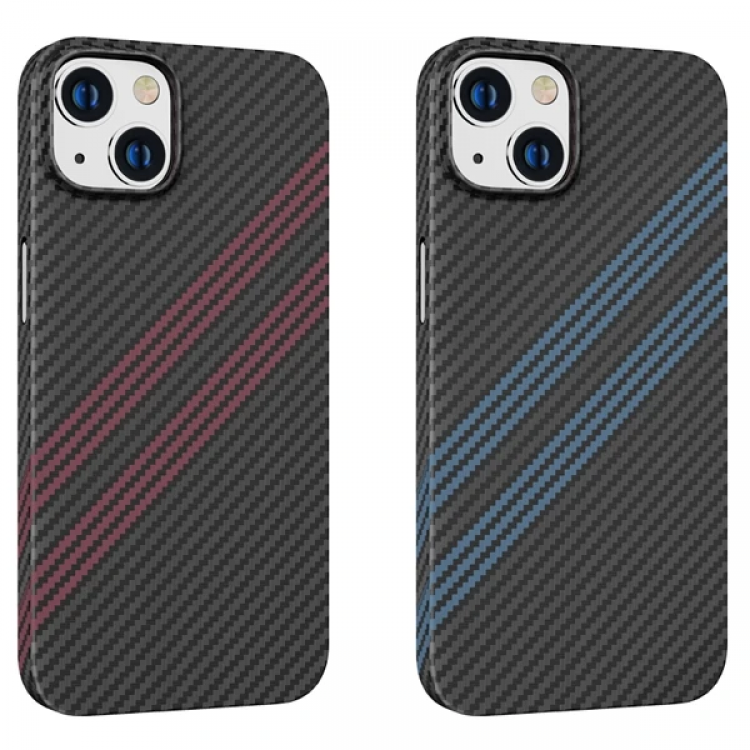 Hoco iPhone 14 Plus 6.7 Kılıf Kevlar Texture Darbe Emici Telefon Kılıfı-(5775)