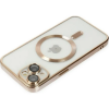 ALLY iPhone 14 6.1inç Renkli Kenar Lazer Çerçeveli Magsafe Uyumlu Silikon Kılıf-(5775)