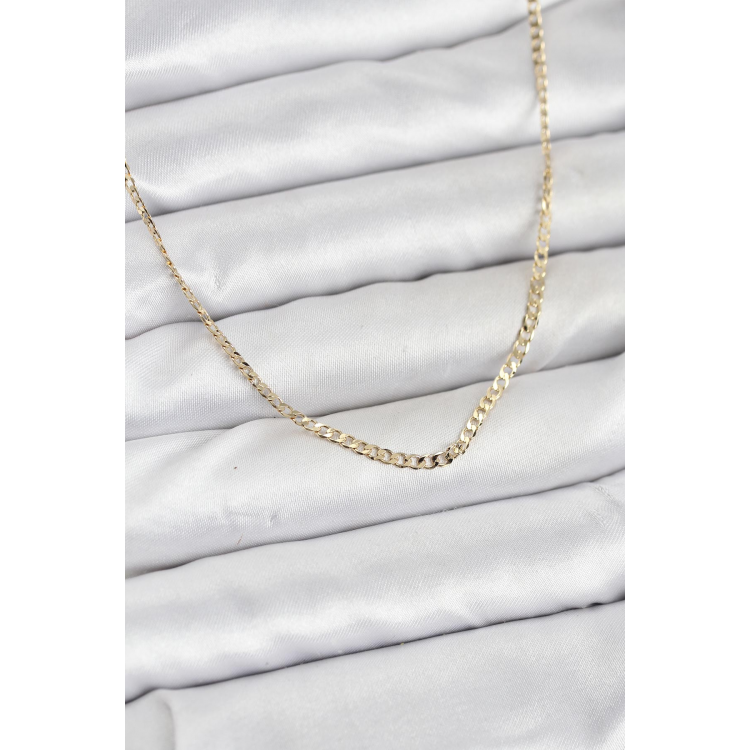 CM 14K Gold Renk Pirinç Zincir Model Kadın Kolye 5886