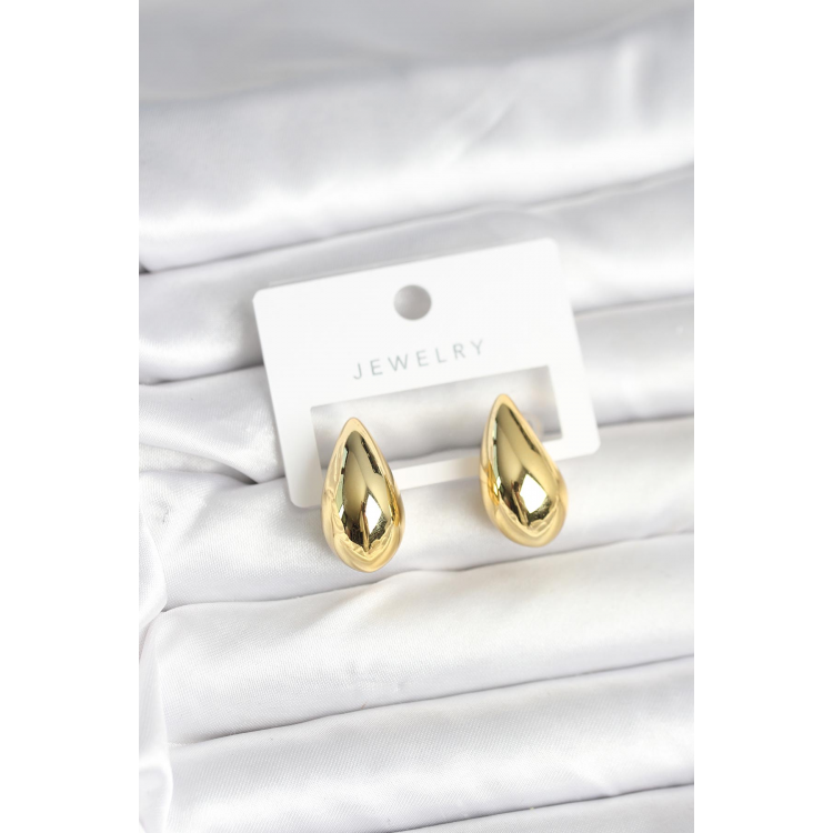Gold Renk Damla Küpe 24 mm 5886