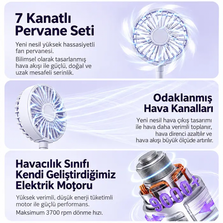 Ezere FlexCool MagSafe Manyetik Telefon Fanı – Taşınabilir Mini Vantilatör-(5775)