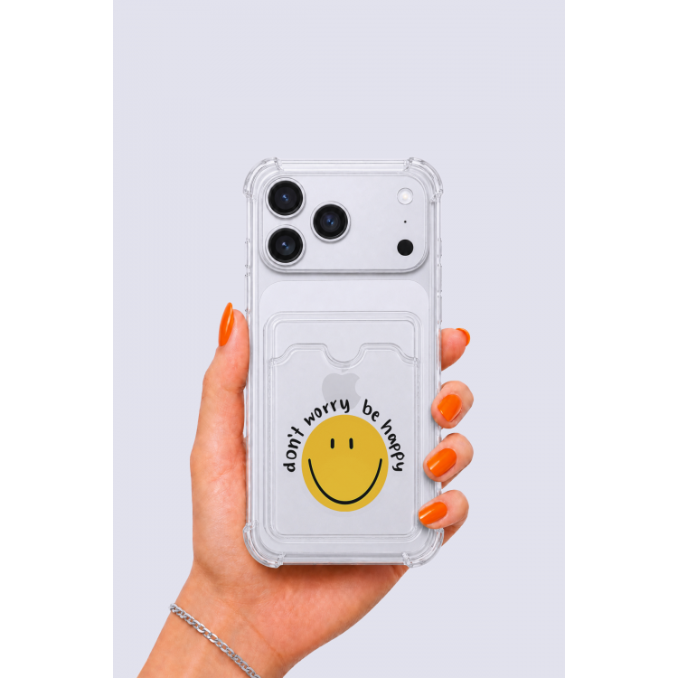 iPhone 17 Pro Max Kartlıklı Gülücük Desenli Kılıf
