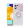 Ally Xiaomi Mi 11 Pro Kılıf Sürgülü Kamera Lens Korumalı Yüzük Standlı Silikon Kılıf-(5775)