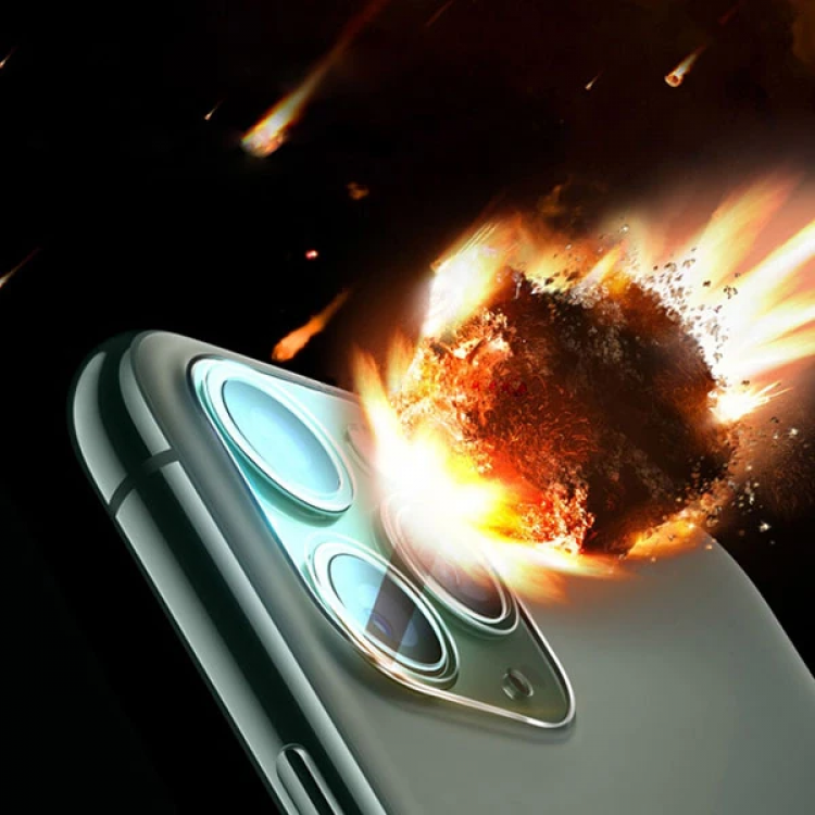 iPhone 12 6.1 Full Tempered Kamera Koruyucu Kırılmaz Cam-(5775)
