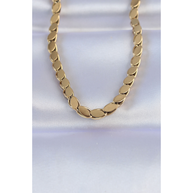 316L Çelik Gold Renk Arpa Model Kolye 5886
