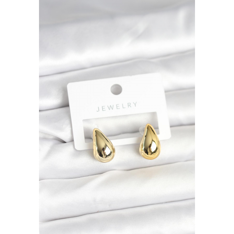 Gold Renk Damla Küpe 17 mm 5886