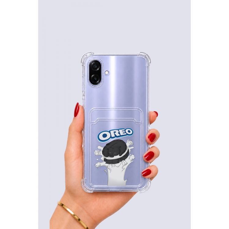 Samsung Galaxy A07 Kartlıklı OREO Desenli Kılıf