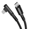 ALLY Type-C to İPhone 20w Lightning Hızlı Şarj Kablosu Oyuncu 90 Derece Kablo-(5775)