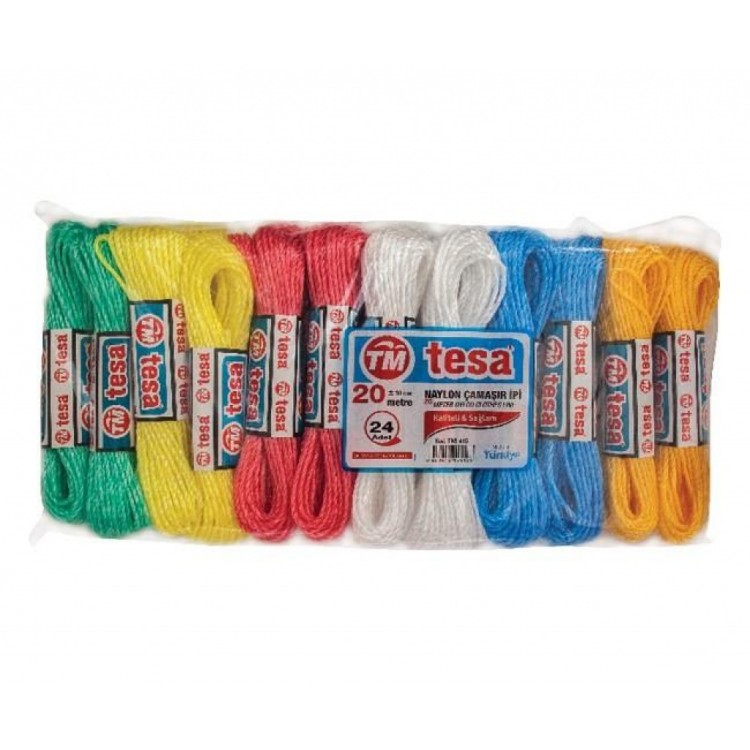 Temsan 20 Meters Nylon Clothesline 24 Pcs