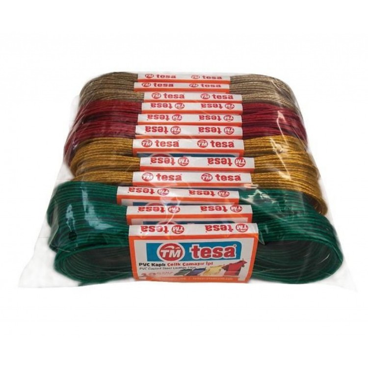 Temsan 12' PVC Coated 10 Meter Steel Clothesline