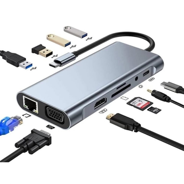 ZR44/A Type-C 11 İn 1 Gigabit Hdtv Çevirici