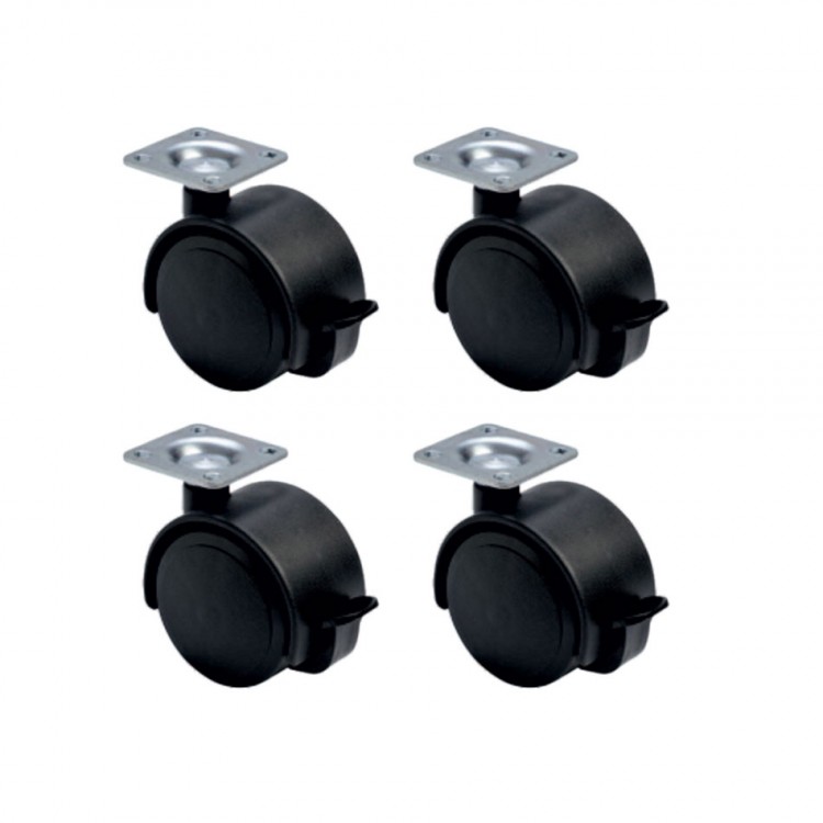 Büyük Plastik Tablalı Frenli - 50MM HKS128 - 4 Adet