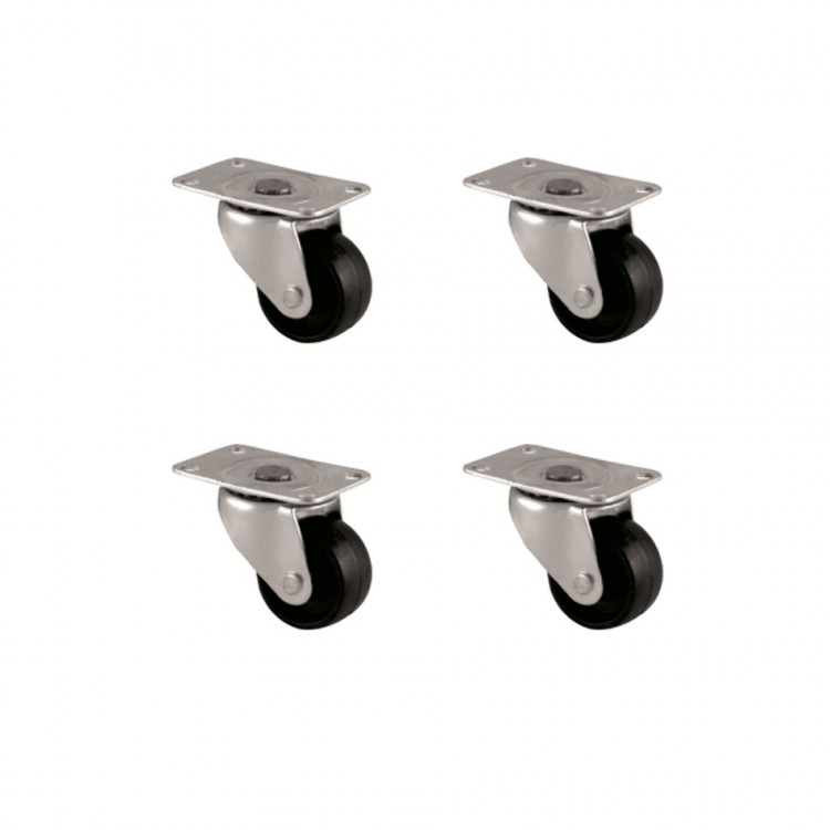 Furç Tablalı Bilyalı Teker - 28MM - Siyah HKS232 - 4 Adet