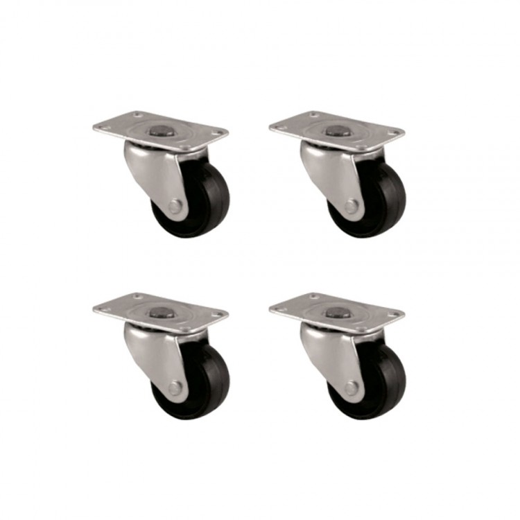 Furç Tablalı Bilyalı Teker - 38MM - Siyah HKS234 - 4 Adet