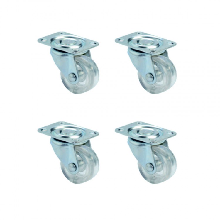 Furç Tablalı Bilyalı Teker - 38MM - Şeffaf HKS240 - 4 Adet