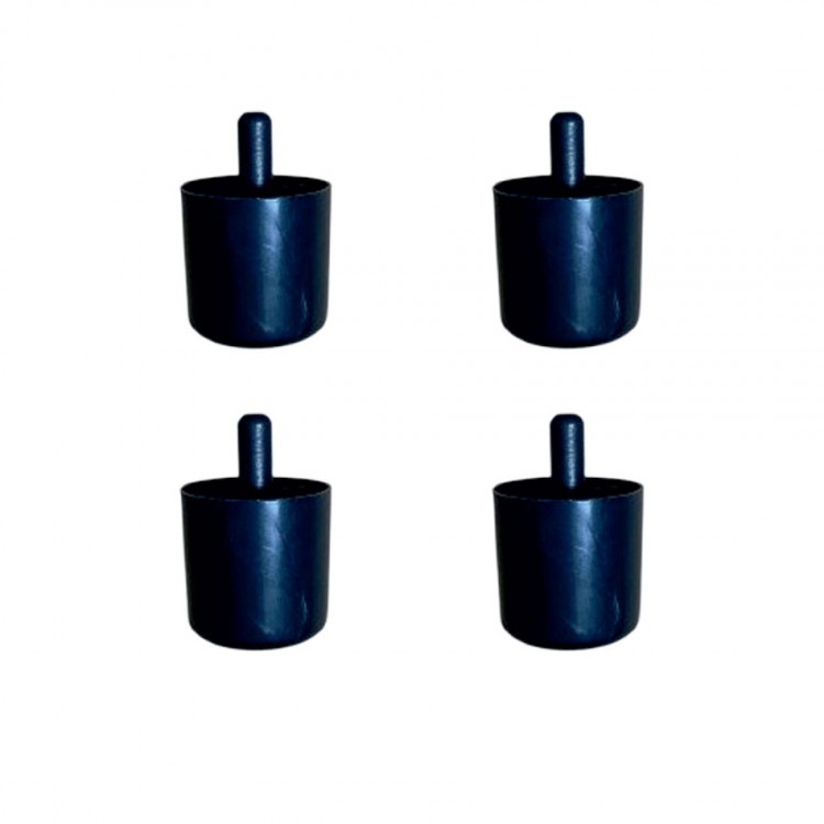 Silindir Plastik Ayak Geçmeli Pimli - 50MM - Siyah 12MM HKS278 - 4 Adet
