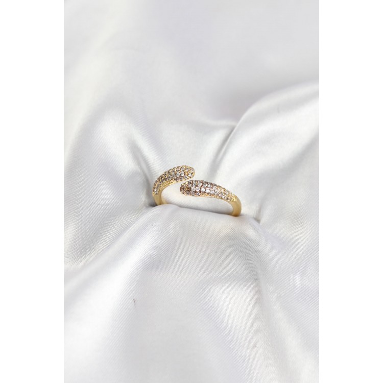Zircon Stone Gold Color Brass Ring TJ-BYK4185