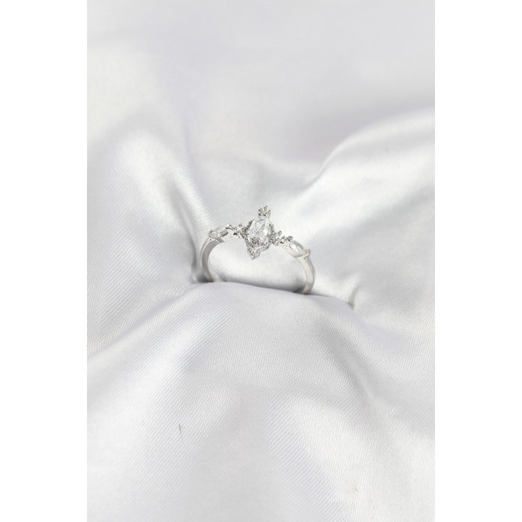 Silver Color Vintage Model Zircon Stone Ring TJ-BYK4188