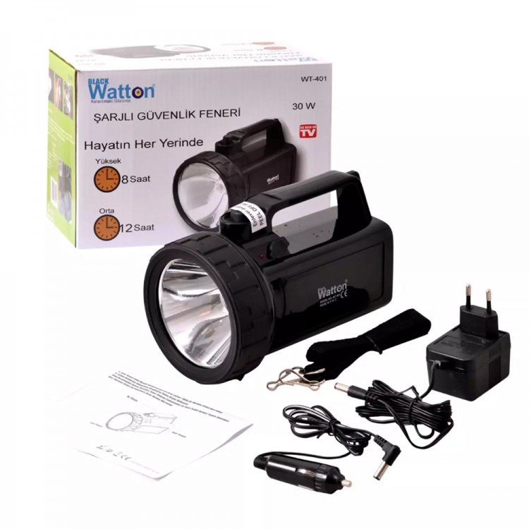 30W Powerful LED Flashlight High Brightness Security Use WT-401