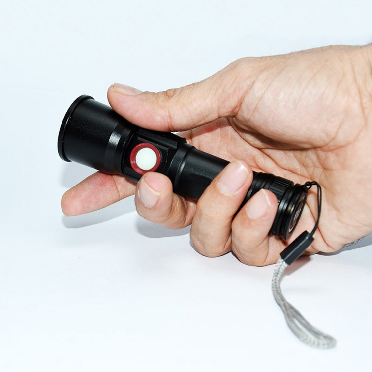 1000 Lumen USB Rechargeable LED Flashlight XML-2 Powerful Lighting Compact Portable Model WT-611