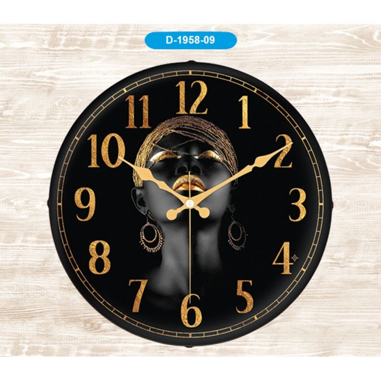 Galaxy D-1958-09 Bombe Mica Glass Wall Clock ARAB GIRL 2