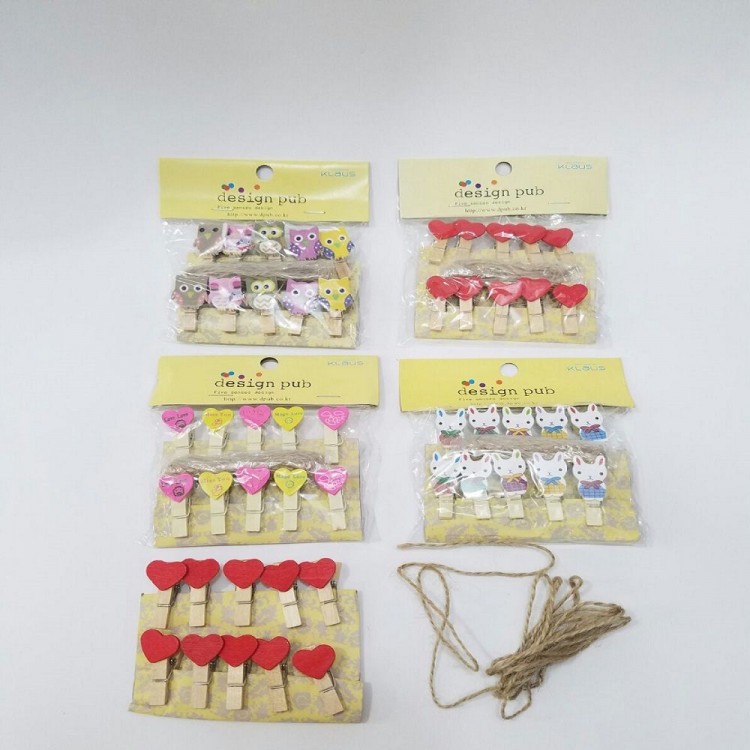Wooden Note Holder String Peg
