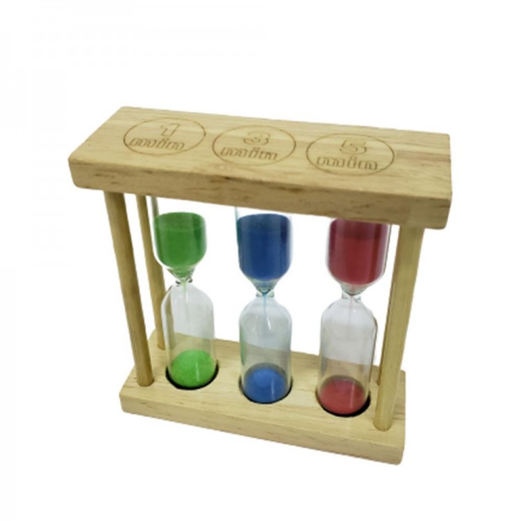 Set of 3 Wooden Hourglasses
