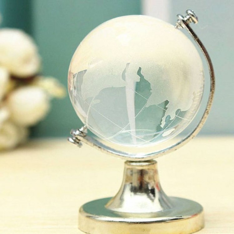 Crystal Large Size Glass World Globe