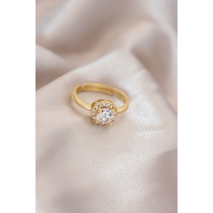 Adjustable Silver-Coloured Metal Zircon and Crystal Stone Teardrop Model Ring - TJ-BYK2072 Adjustable Silver-Coloured Metal Zircon and Crystal Stone Teardrop Model Ring - TJ-BYK2072