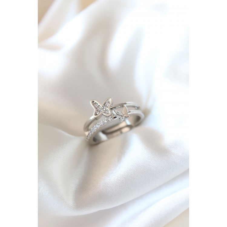 Gold-Coloured Metal Butterfly Model Women's Ring - TJ-BYK2191