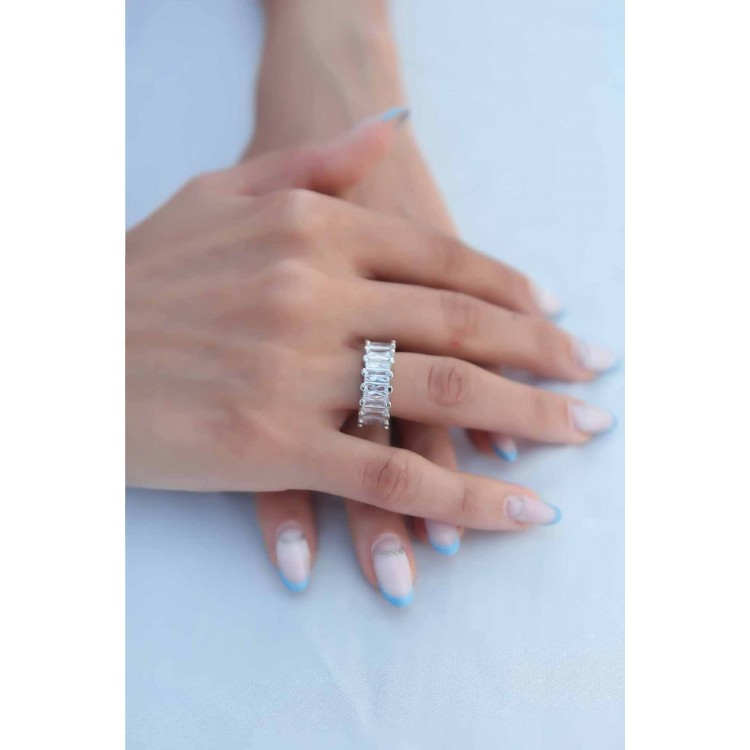 Silver-Coloured Metal Snake Design Stone Women's Ring - TJ-BYK2196