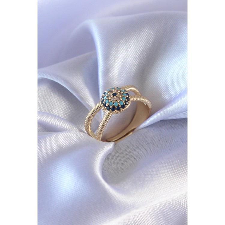 Zircon Stone Evil Eye Silver Plated Women's Ring - TJ-BYK2318