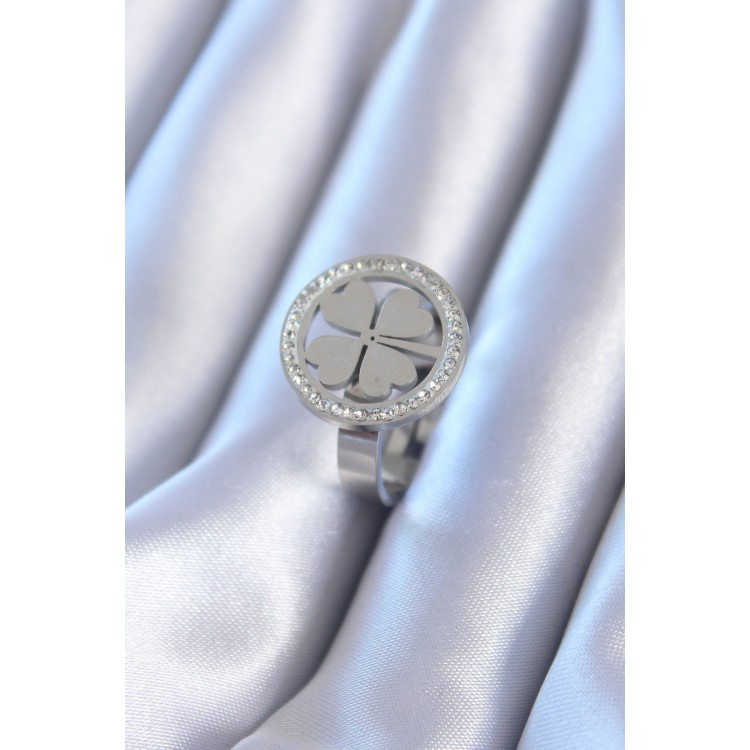 Gold Stone Stud Adjustable Women's Ring - TJ-BYK2408