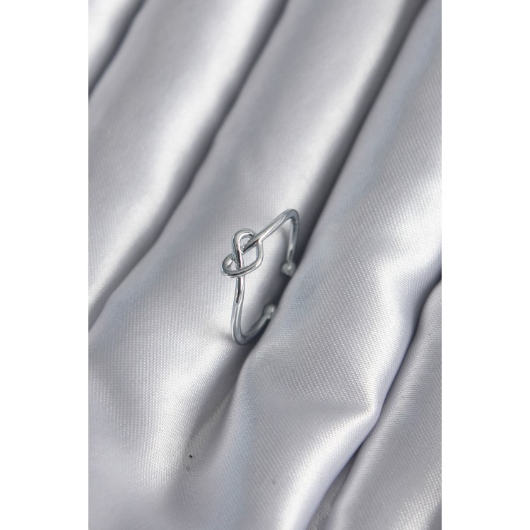 Silver Colour Knot Heart Model Women's Ring - TJ-BYK2946 Silver Colour Knot Heart Model Women's Ring - TJ-BYK2946